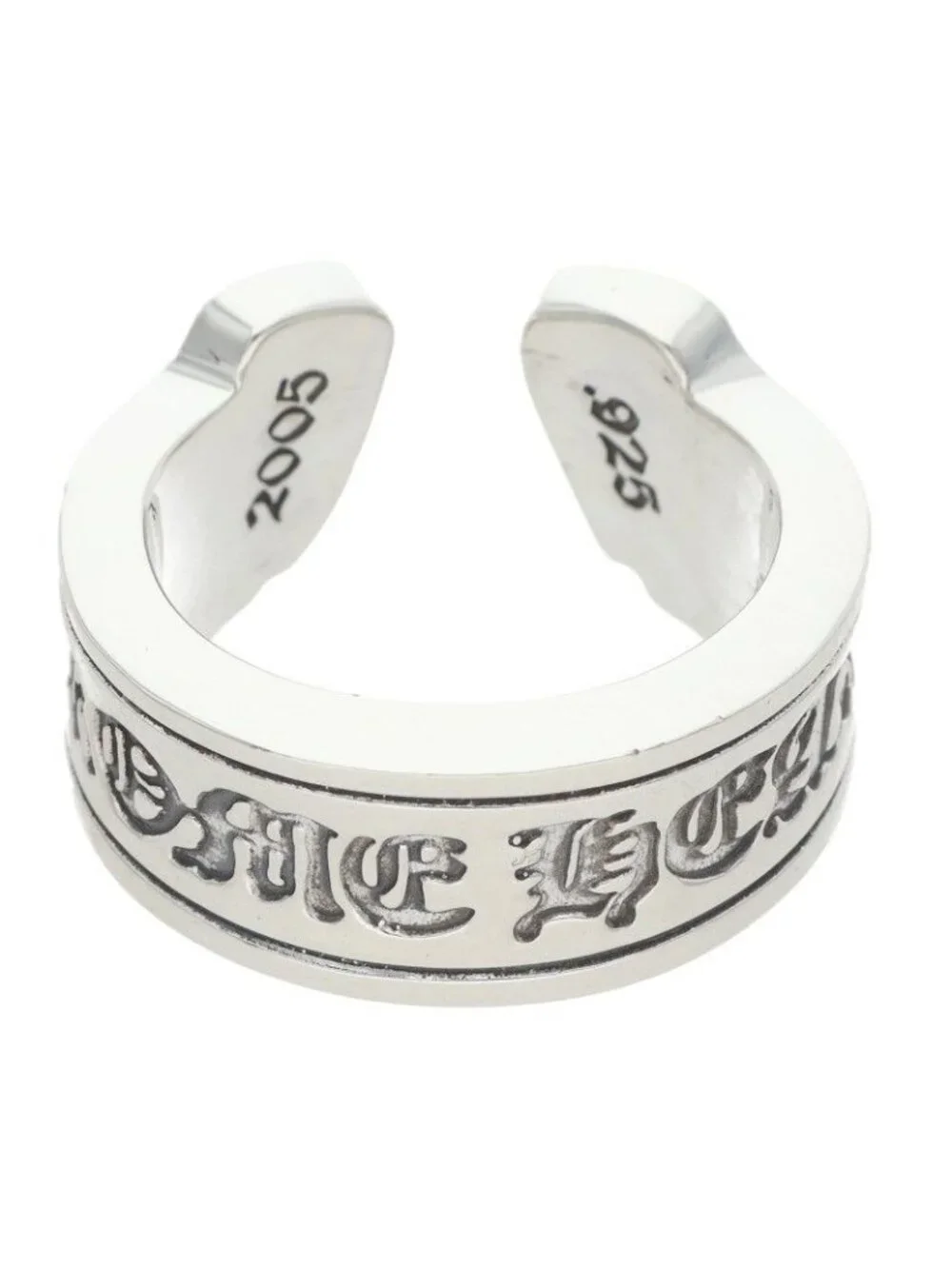 Chrome Hearts LG Scroll Label Large Silver Ring